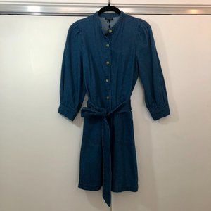Who What Wear Denim Long Sleeve Mini Dress
